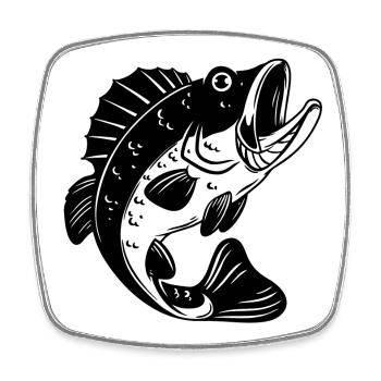 pêche, fan de pêche, canne à pêche - Magnet carré - blanc - Devant