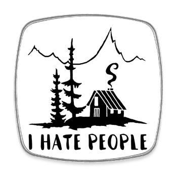 Solitary (black) - Square fridge magnet - white - Front