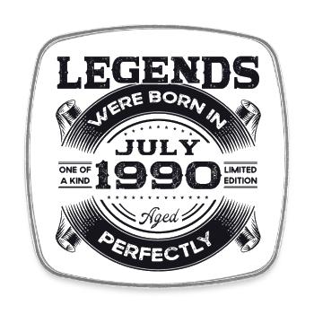 33rd Birthday Man Legendary July Born 1990 - Square fridge magnet - white - Front