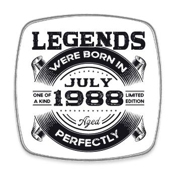 35. Geburtstag Mann legendär Juli Jahrgang 1988 - Viereckiger Kühlschrankmagnet - Weiß - Vorne
