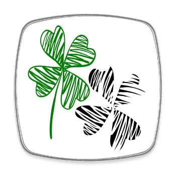 Shamrocks, happiness - Square fridge magnet - white - Front