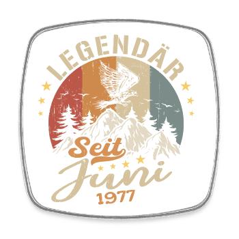 Legendär seit Juni 1977 - Geburtstag 1977 - Viereckiger Kühlschrankmagnet - Weiß - Vorne