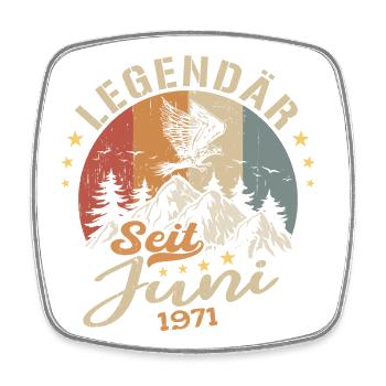 Legendär seit Juni 1971 - Geburtstag 1971 - Viereckiger Kühlschrankmagnet - Weiß - Vorne