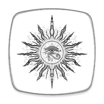 Sonne Sommer Horus Auge - Viereckiger Kühlschrankmagnet - Weiß - Vorne