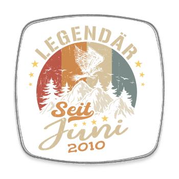 Legendär seit Juni 2010 - Geburtstag 2010 - Viereckiger Kühlschrankmagnet - Weiß - Vorne