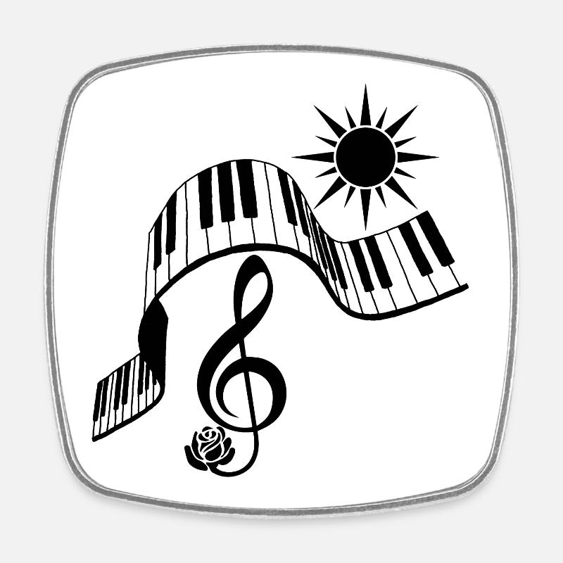 Paysage musical - Magnet carré - blanc