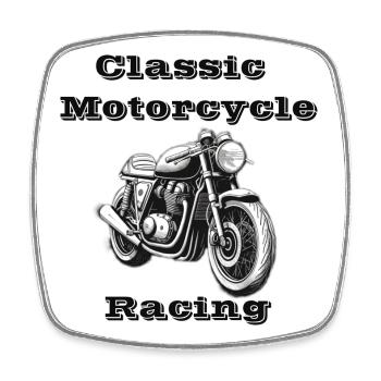 Classic Motorcycle Racing - Viereckiger Kühlschrankmagnet - Weiß - Vorne