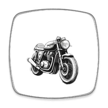 Classic Motorcycle Racing weiß - Viereckiger Kühlschrankmagnet - Weiß - Vorne