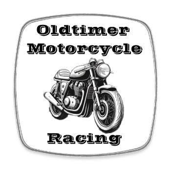 Oldtimer Motorcycle Racing - Viereckiger Kühlschrankmagnet - Weiß - Vorne