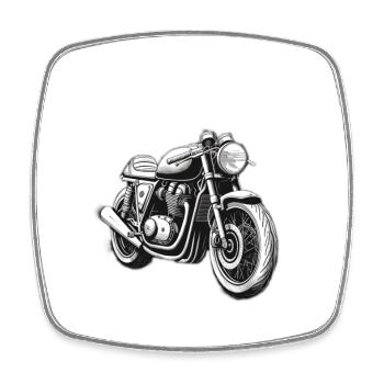 Oldtimer Motorcycle Racing blanc - Magnet carré - blanc - Devant