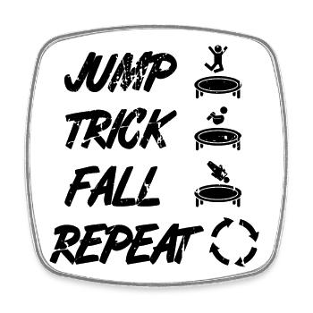 Jump Trick Fall Repeat - Viereckiger Kühlschrankmagnet - Weiß - Vorne