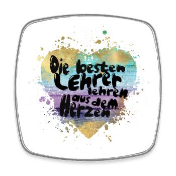 Die besten Lehrer aus dem Herzen - Viereckiger Kühlschrankmagnet - Weiß - Vorne
