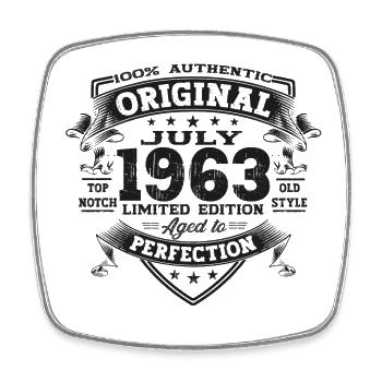60th Birthday Man Original Juillet 1963 - Magnet carré - blanc - Devant