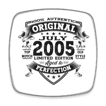 18ème Anniversaire Homme Original Juillet Millésime 2005 - Magnet carré - blanc - Devant