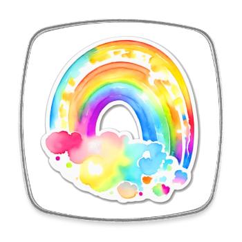 Rainbow - Square fridge magnet - white - Front