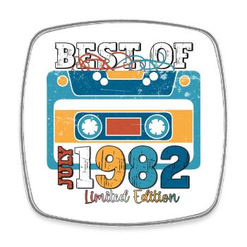 41st Birthday Man July Vintage 1982 Cassette - Magnet carré - blanc - Devant