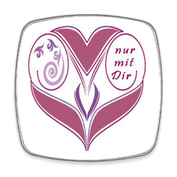 Herzornament, Liebe - Viereckiger Kühlschrankmagnet - Weiß - Vorne