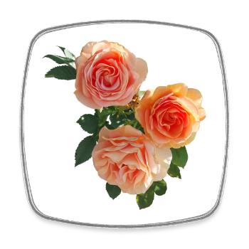 Peach Rose Bouquet - Square fridge magnet - white - Front