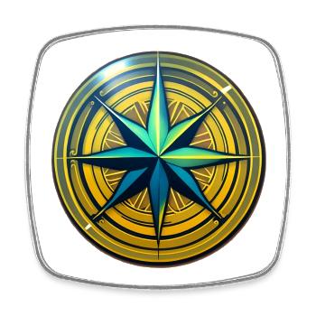 Compass - Square fridge magnet - white - Front