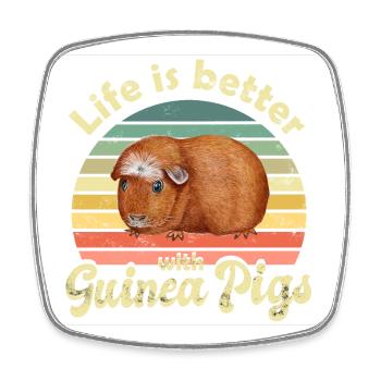 Guinea pig - Square fridge magnet - white - Front