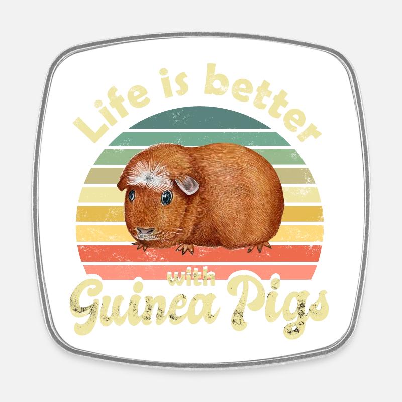 Guinea pig - Square fridge magnet - white