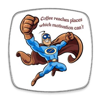 Captain Coffee - Square fridge magnet - white - Front