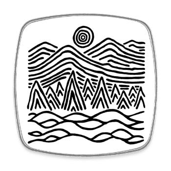 Seltsame schwarze Landschaft - Viereckiger Kühlschrankmagnet - Weiß - Vorne