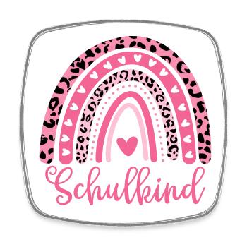 Schulkind Einschulung Schulanfang Mädchen - Viereckiger Kühlschrankmagnet - Weiß - Vorne