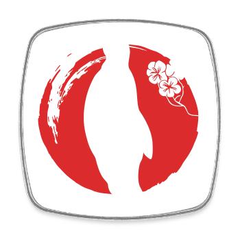 Silhouette de pingouin japonais - Magnet carré - blanc - Devant