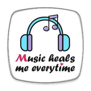 Musik heilt mich jedes Mal - Viereckiger Kühlschrankmagnet - Weiß - Vorne