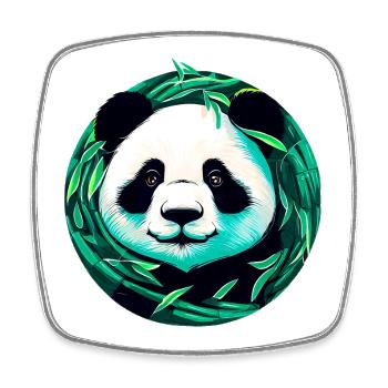 Panda - Viereckiger Kühlschrankmagnet - Weiß - Vorne