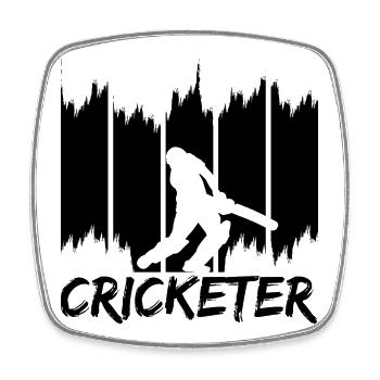 Cricketer - Magnet carré - blanc - Devant