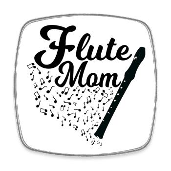 Mère flûtiste - Magnet carré - blanc - Devant