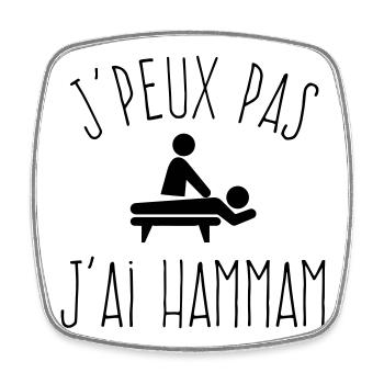 J'peux pas j'ai hammam - Prendre soin de soi - Magnet carré - blanc - Devant