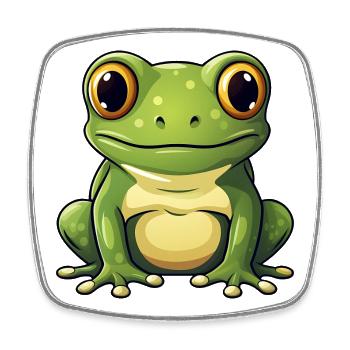 niedlicher Frosch - Grün - Fröhliches Design. - Viereckiger Kühlschrankmagnet - Weiß - Vorne