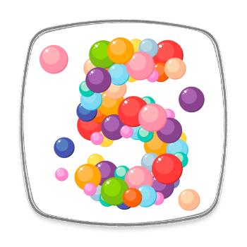 I am 5 years old, birthday 5 years, 5 years old - Square fridge magnet - white - Front