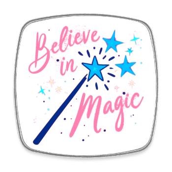 Believe in Magic - Square fridge magnet - white - Front