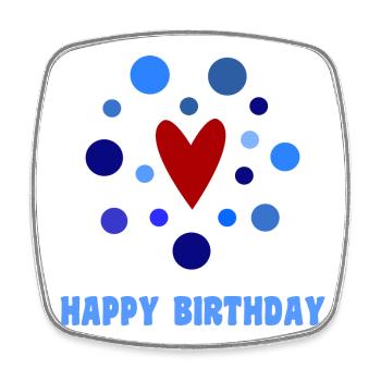 ANNIVERSARY. HAPPY BIRTHDAY. HAPPY BIRTHDAY - Square fridge magnet - white - Front