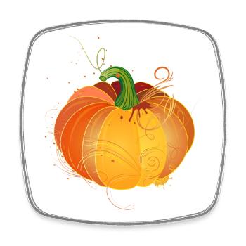 orangefarbener Kürbis in herbstliche Farben - Viereckiger Kühlschrankmagnet - Weiß - Vorne