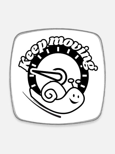 Slow Forward: Snail Motif - Square fridge magnet - white
