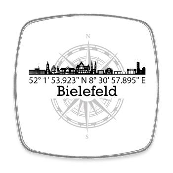 Koordinaten Bielefeld - Viereckiger Kühlschrankmagnet - Weiß - Vorne