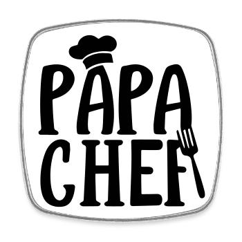 Cadeau Papa Chef de Cuisine ! - Magnet carré - blanc - Devant