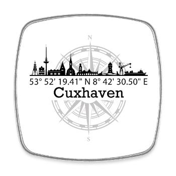Koordinaten Cuxhaven - Viereckiger Kühlschrankmagnet - Weiß - Vorne