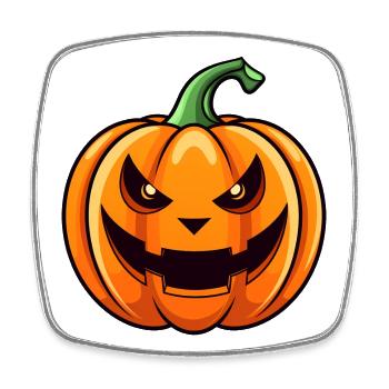 Cute Halloween pumpkin - Square fridge magnet - white - Front