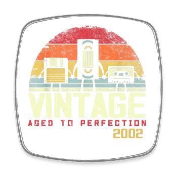 Cadeau Millésime 2002 - Magnet carré - blanc - Devant