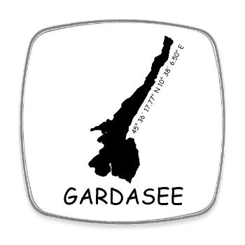 Gardasee Koordinaten - Viereckiger Kühlschrankmagnet - Weiß - Vorne