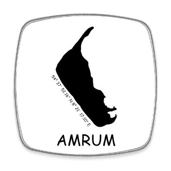 Amrum Koordinaten - Viereckiger Kühlschrankmagnet - Weiß - Vorne