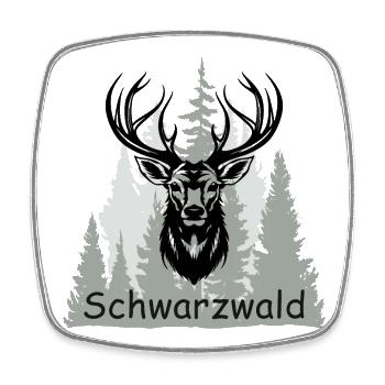 Schwarzwald - Viereckiger Kühlschrankmagnet - Weiß - Vorne