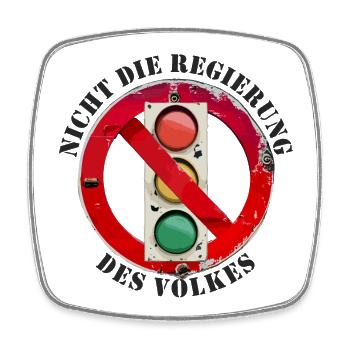 Ampel Nicht die Regierung des Volkes - Viereckiger Kühlschrankmagnet - Weiß - Vorne