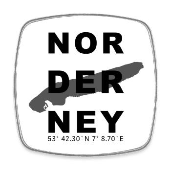 Norderney - Viereckiger Kühlschrankmagnet - Weiß - Vorne